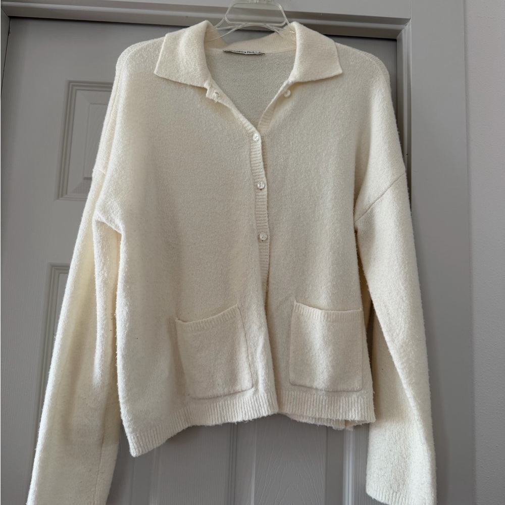 Abercrombie & Fitch Cream Teddy Jacket